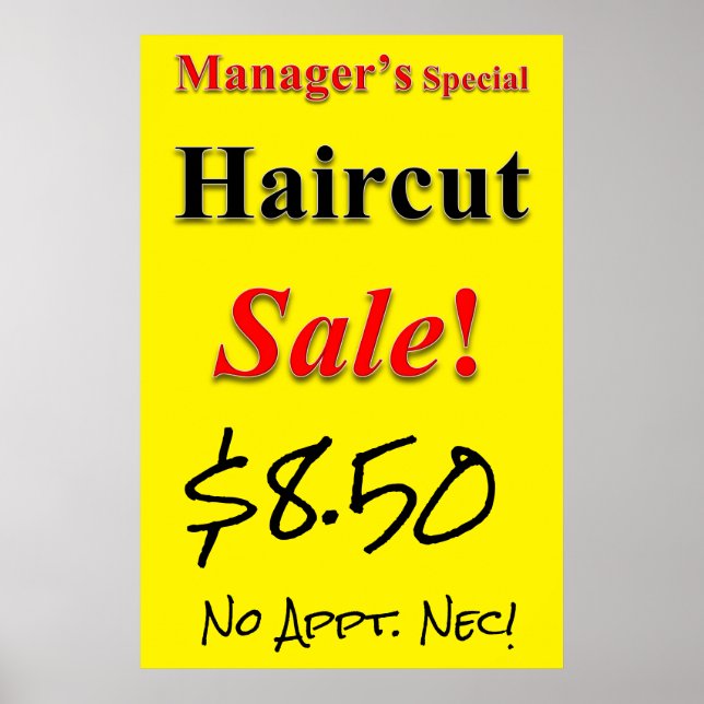 Poster Gestionnaires Special Haircut Vente Beauté Salon P (Devant)