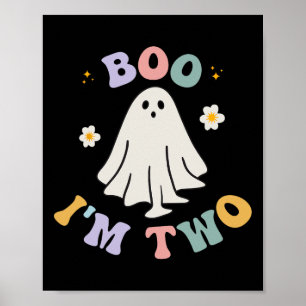 Poster Ghost Boo Je suis deux ans 2e anniversaire Enfants
