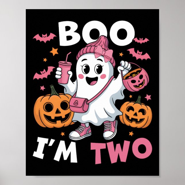 Poster Ghost Boo Je suis deux enfants de 2e anniversaire  (Devant)
