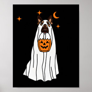 Poster Ghost Chien Berger Allemand Et Halloween Fu Citrou
