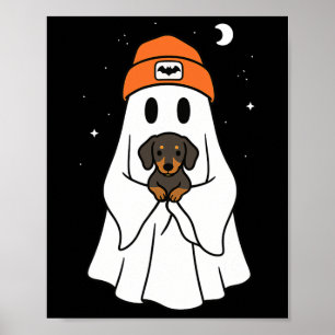 Poster Ghost Dachshund Doxie Amoureux des animaux Hallowe