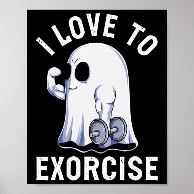 Poster Ghost Funny Gym entraînement Bodybuilding Humour É (Devant)