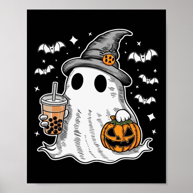 Poster Ghost Milktea Ghost Boire Bubble Tea (Devant)