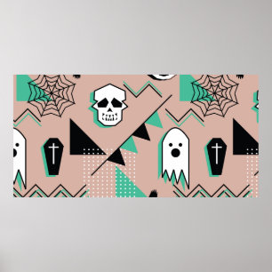 Poster Ghost motif, halloween thème sans couture motif av