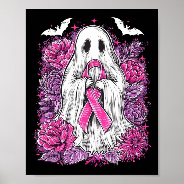 Poster Ghost Ribbon Sensibilisation au cancer du sein Hal (Devant)