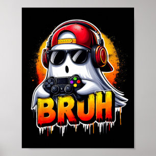 Poster Ghost Video Game Bruh Halloween Gaming Controller