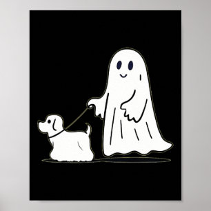 Poster Ghost Walking Chien Ghostile Drôle Halloween Chien