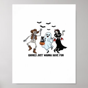 Poster Ghouls veut juste s'amuser - Danser Squelette Spoo