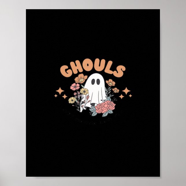 Poster Ghouls veut juste s'amuser Halloween Art Sloth Des (Devant)
