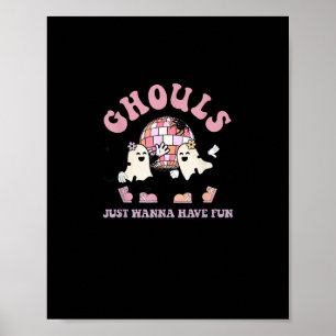 Poster Ghouls veut juste s'amuser Retro Halloween Party C