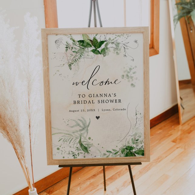Poster GIANNA Etherial Greenery Réception de Mariage Bien (Créateur téléchargé)