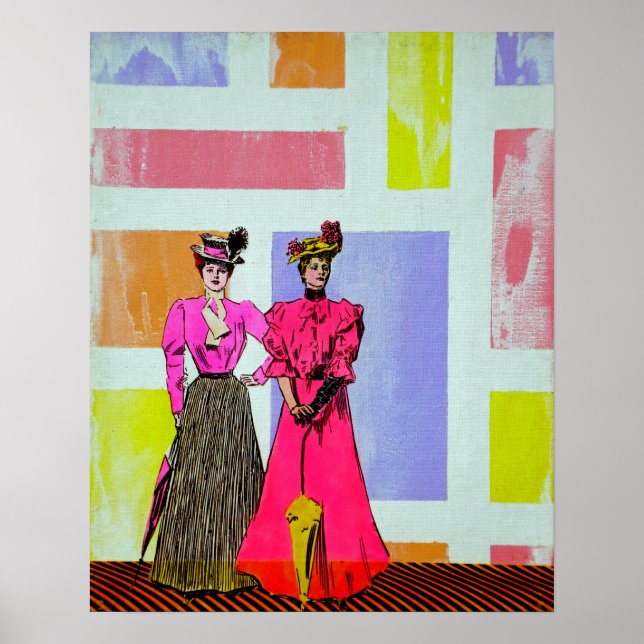 Poster Gibson Girls in a Mondrian Motif (Devant)