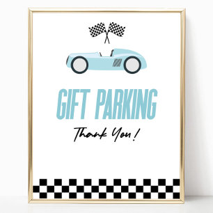 Poster Gift Parking Blue Race Voiture Panneau de la table