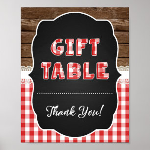 Poster Gift Table Sign - Red Baby Q