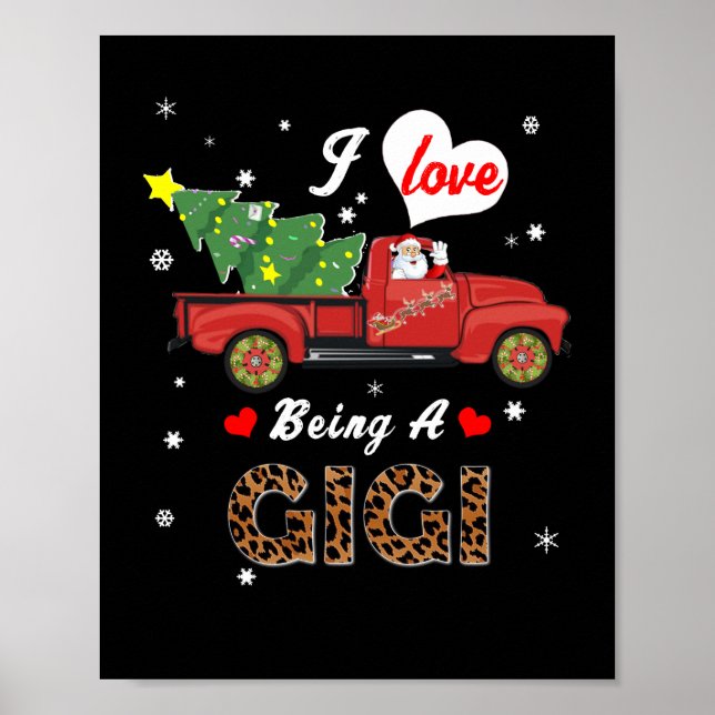 Poster Gigi Lover | J'Aime Être Un Gigi Arbre De Noël (Devant)