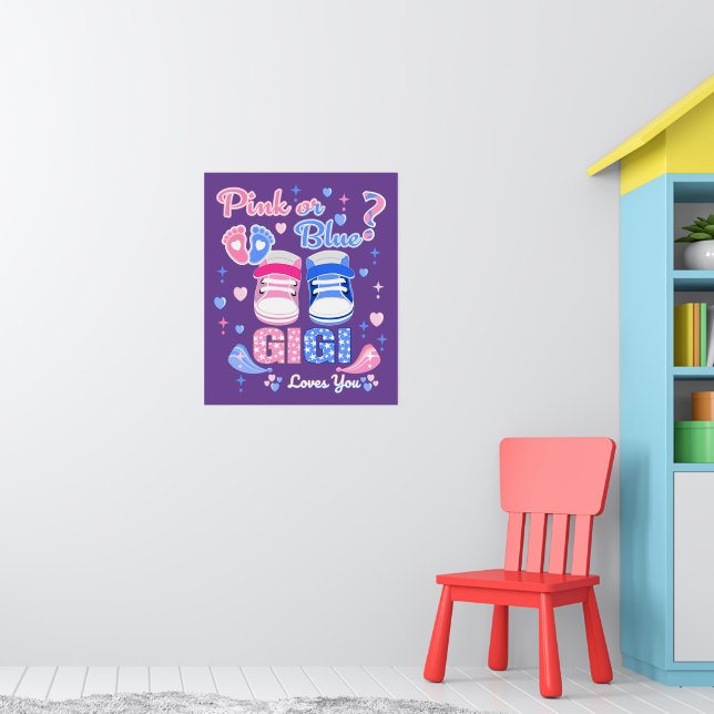 Poster Gigi Rose Ou Bleu Vous Aime (Pépinière 1)