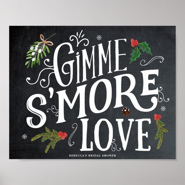 Poster gimme smore amour noël faveurs signe (Devant)