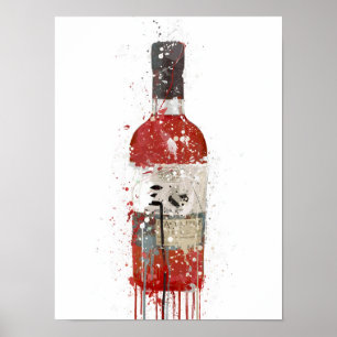 Poster Gin Bottle Wall Art Imprimer "Berry"