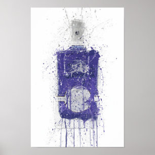 Poster Gin Bottle Wall Art Imprimer 'Périwinkle