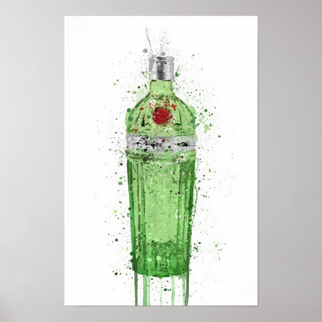 Poster Gin Bottle Wall Art Print 'Emerald 2.0' (Devant)