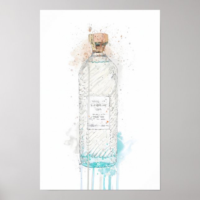 Poster Gin Bottle Wall Art Print 'Hebridean Hue'  (Devant)