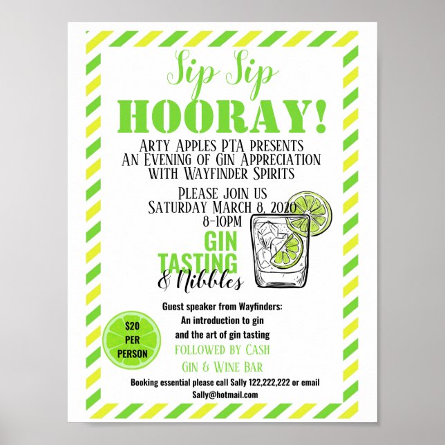 Poster Gin dégustation de l'affiche de l'événement gin et (Devant)