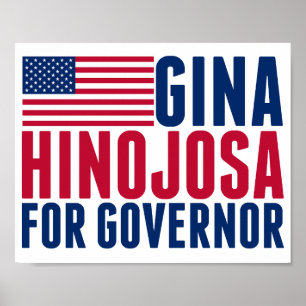 Poster Gina Hinojosa Gouverneure 2026 Élection Texas