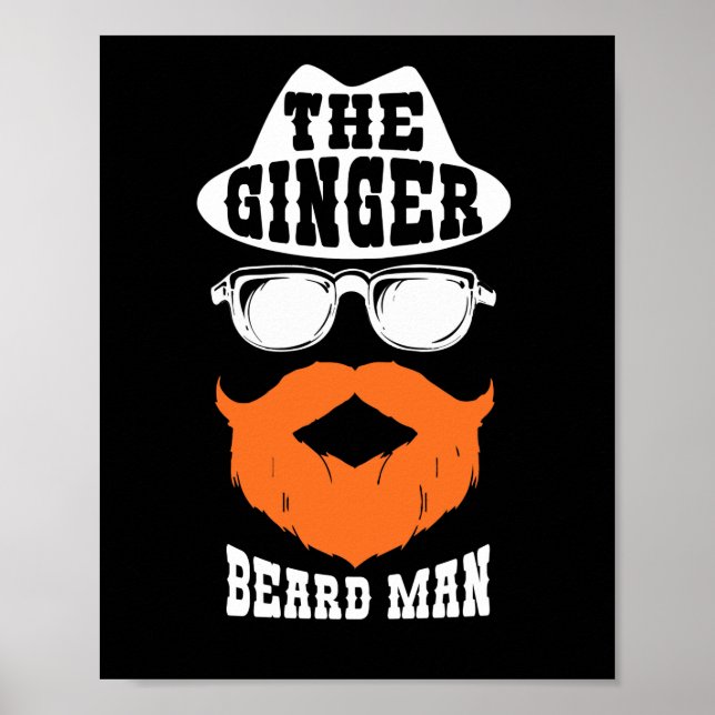 Poster Ginger Beard Man Funny Redhead Irish Beares Men (Devant)