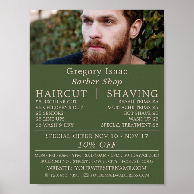 Poster Ginger Beard Model, Barbiers Hommes Publicité (Devant)