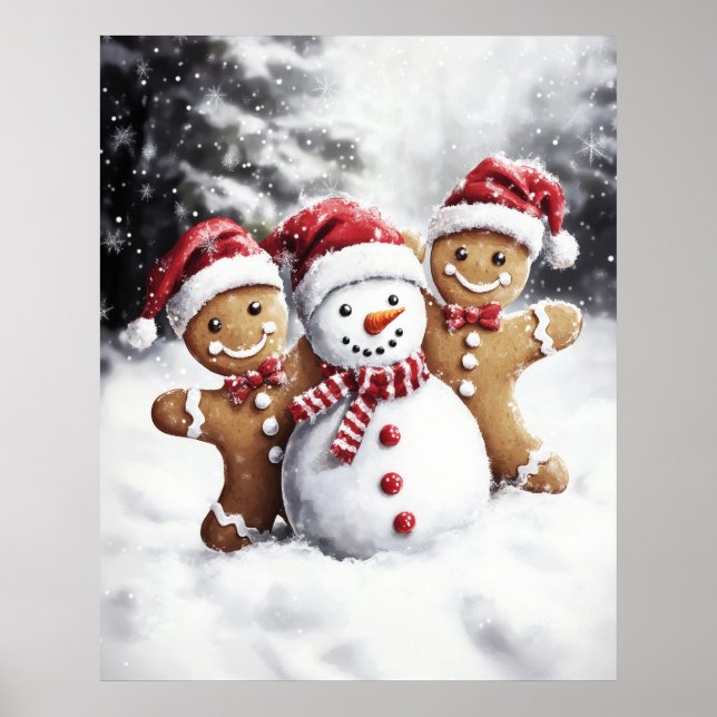 Poster Gingerbread Christmas Wall Art (Devant)