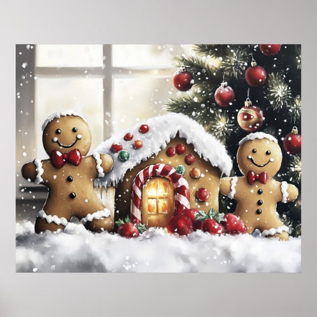 Poster Gingerbread Christmas Wall Art (Devant)