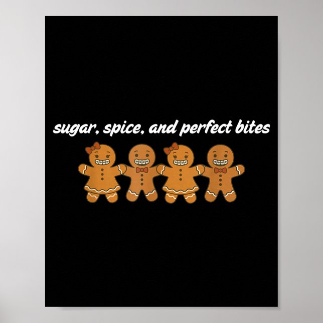 Poster Gingerbread Dental Christmas Ortho Squad Orthodont (Devant)