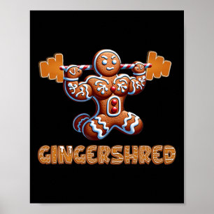 Poster Gingersher Funny Gingerbread Homme Gym Bodybuildin