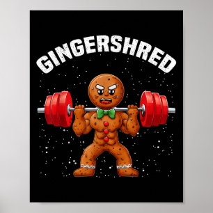 Poster Gingersher Funny Gingerbread Homme Gym Bodybuildin