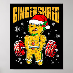 Poster Gingersher Funny Gingerbread Homme Gym Bodybuildin