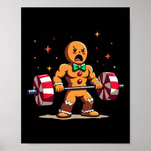 Poster Gingersher Funny Gingerbread Homme Gym Bodybuildin