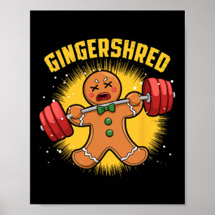 Poster Gingersher Funny Gingerbread Homme Gym Bodybuildin