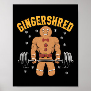 Poster Gingersher Funny Gingerbread Homme Gym Bodybuildin