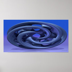 Poster Gingezel Abstrait 330 A 3D Sculpture en bleu
