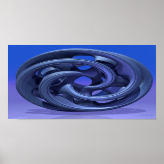 Poster Gingezel Abstrait 330 A 3D Sculpture en bleu