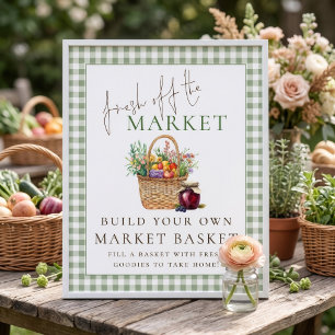 Poster Gingham Frais du Panneau du Marché Cadeaux de Mari