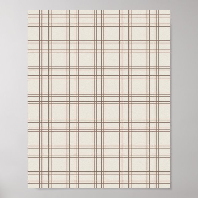 Poster Gingham marron et crème (Devant)