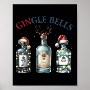 Poster Gingle Bells Funny Gin Gin Bells Christmas Tree Me