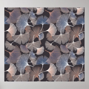 Poster Ginkgo feuilles : élégant motif naturel.