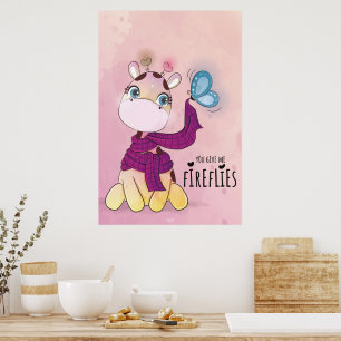 Poster Girafe à l'aquarelle