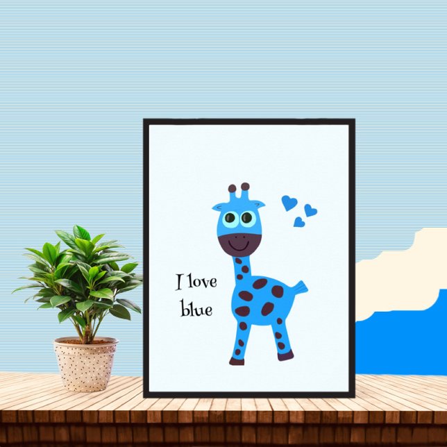Poster girafe bleue (Créateur téléchargé)