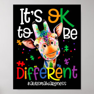Poster Girafe C'est Okay D'être Différent Sensibilisation