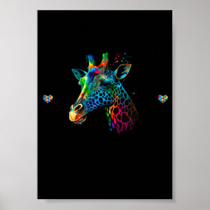 Poster Girafe de sensibilisation à l'autisme Acceptation