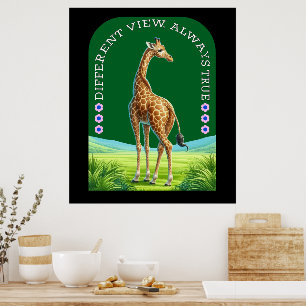 Poster girafe debout de grande taille
