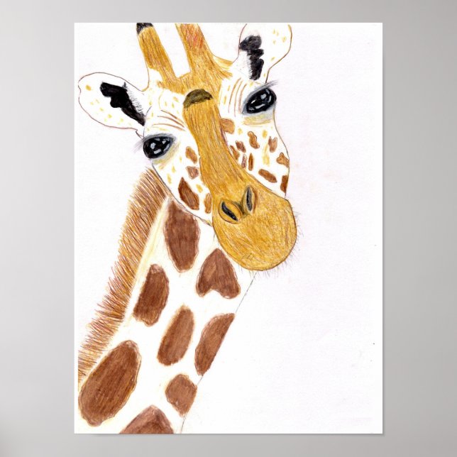 Poster Girafe Drôle (Devant)